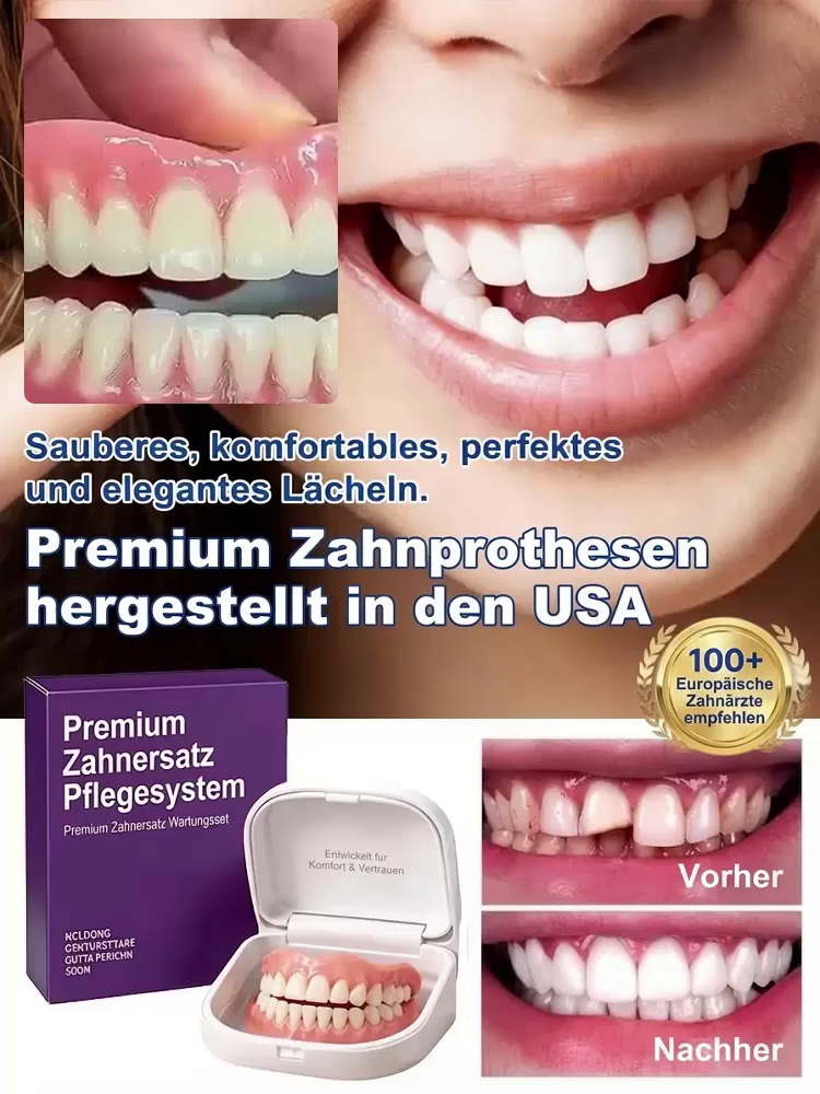 In Sekunden angelegt, sofort ein perfektes Lächeln. Medizinische Zahnprothesen-Set für Krankenhäuser