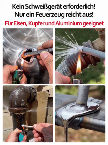 Keine Fachkenntnisse nötig - 🔥Schmelzen per Feuerzeug | Upgraded Version Versatile Reparatur Schweißleisten - Ein Stab für alle Metalle🔧
