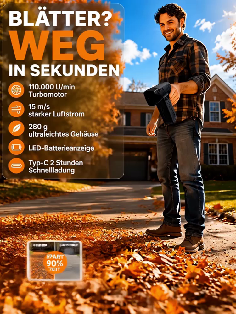 🌪️ 2-in-1 Power-Monster: Blasen & Saugen mit 32.000 Pa ❄️ Schnee & Eis schmelzen in nur 10 Sekunden (5000W / 55°C)
