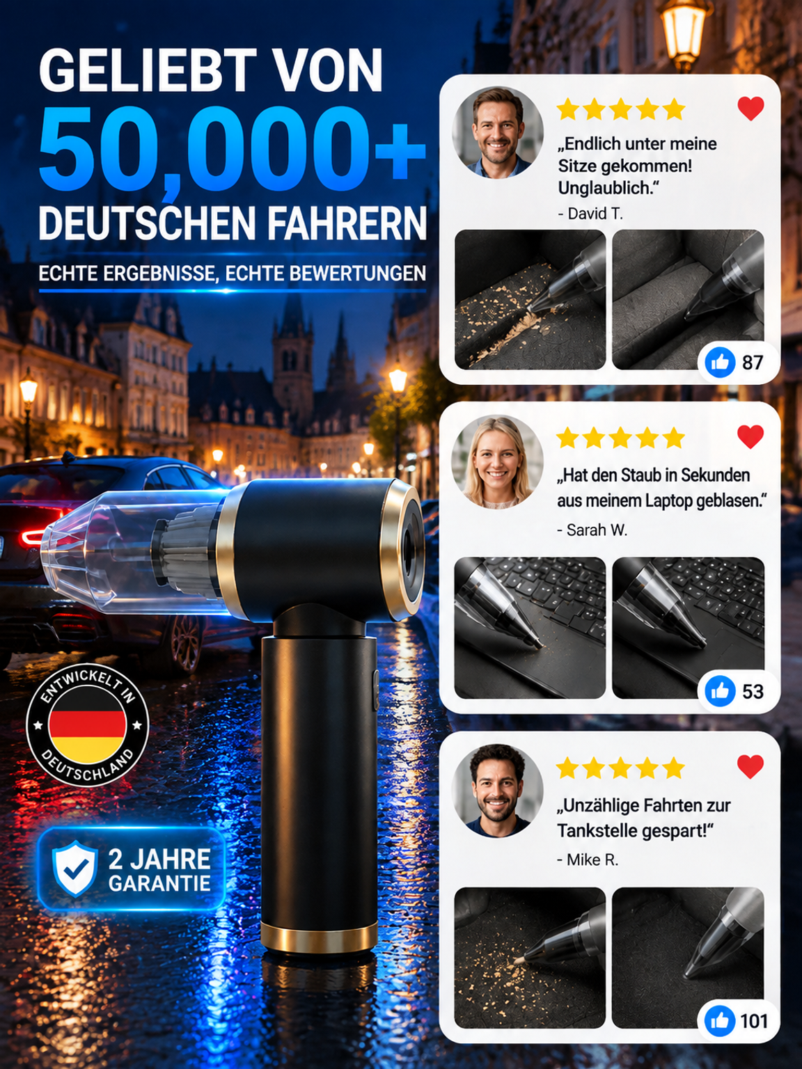 Tragbarer Auto-Fugenstaubsauger : Pusten, saugen, aufpumpen, entlüften! Ein Gerät für all deine täglichen Bedarfe!