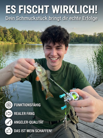 🎣100% originalgetreuer Mini-Baitcaster – tragbar als Anhänger!