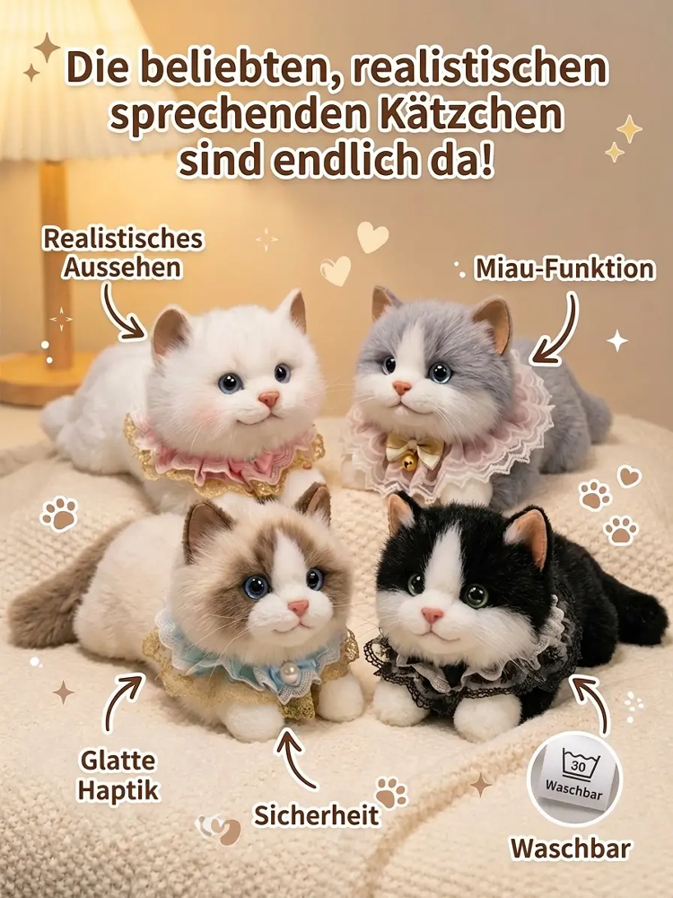 🔥 NEU: KI-Katze mit echtem Fell! Ragdoll-Katzen Plüschtier | 💖 24/7 Gesellschaft – nie wieder einsam! | ✅ Kein Katzenklo, kein Stress!