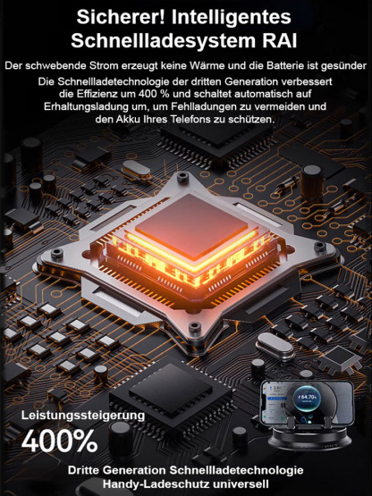 400% Schnelleres Laden [AI Intelligent Sensing – 1 Sekunde fixiert] Multifunktionaler Handyhalter