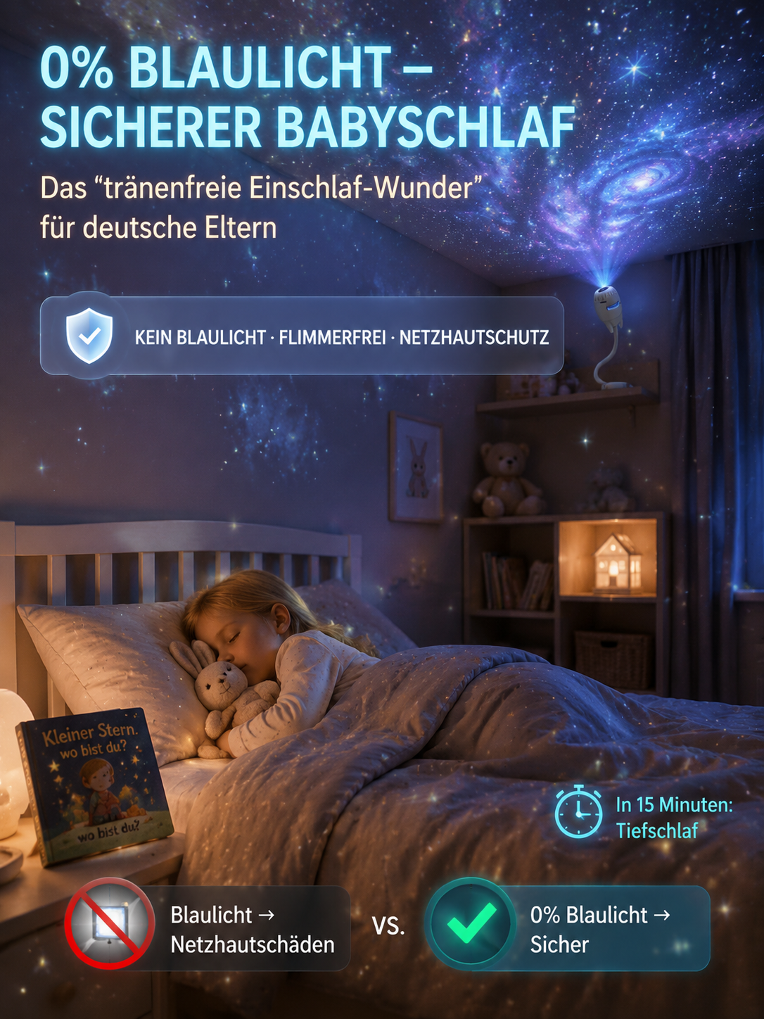 Comauo™ Sternenhimmel-Projektor Nachtlicht: In nur 1 Sekunde verwandelt sich jeder Raum in eine romantische Galaxie!
