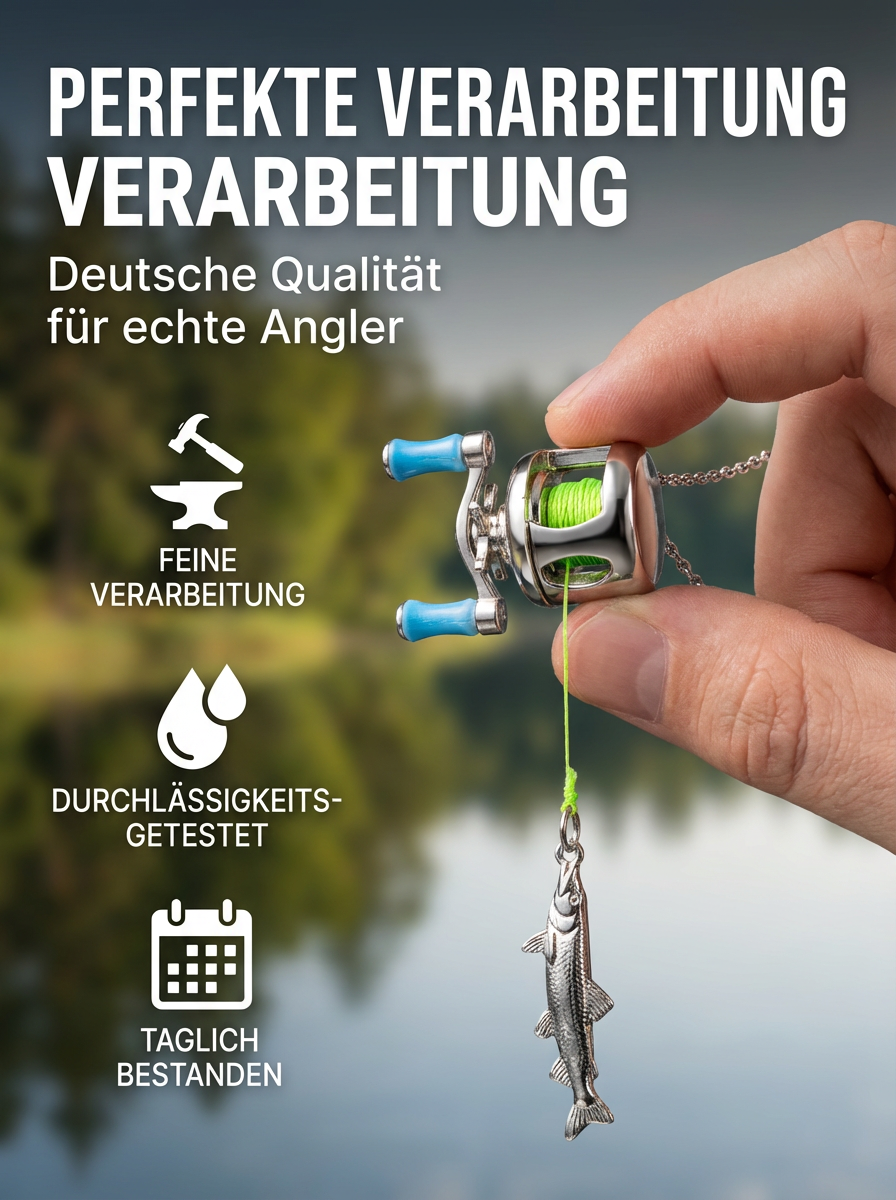 🎣100% originalgetreuer Mini-Baitcaster – tragbar als Anhänger!