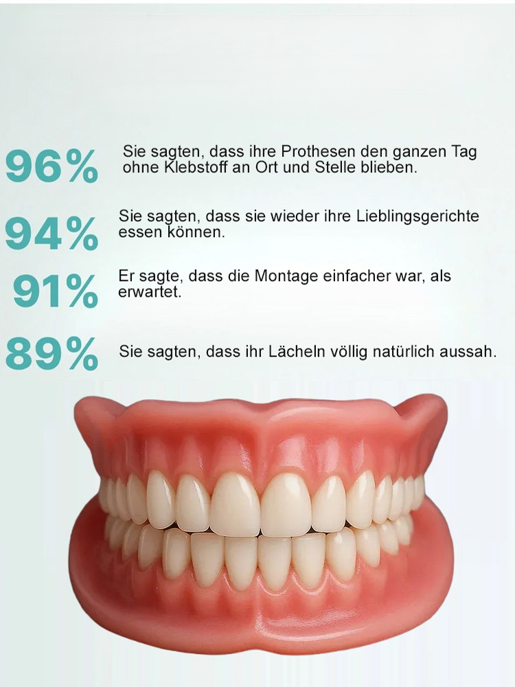 Ohne Kleber, Zahnarzt oder Termin! | In 1 Min. perfekt sitzend【Inklusive tragbarem Zahnersatzbehälter】Zahnersatz, der Ihr Lächeln wiederherstellt