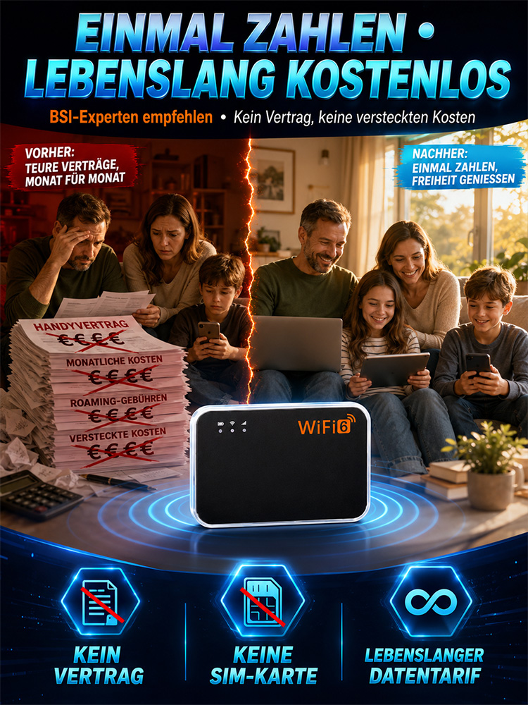 [Keine SIM-Karte & keine Konfiguration] Tragbares WLAN 🔥 Für immer 0 € Monatstarif! 🔥