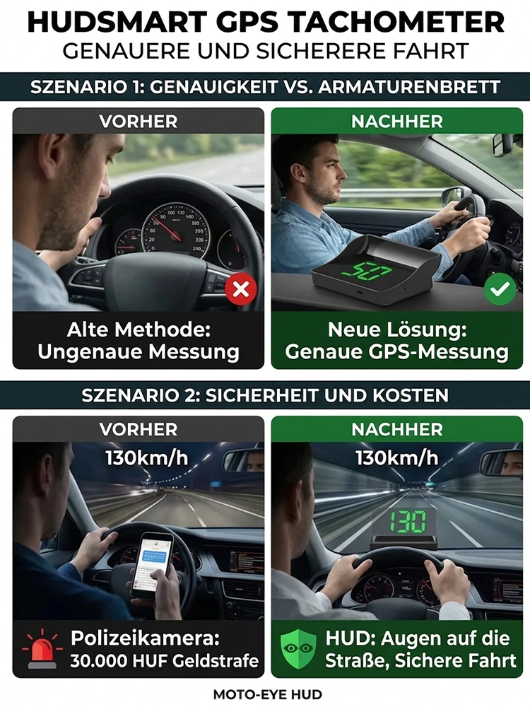 In nur 1 Sekunde wird jedes Fahrzeug zum KI-Navi!【Smartes Beifahrer-HUD】Passt perfekt in jedes Auto – egal ob PKW, SUV, Pick-up oder Camper! 