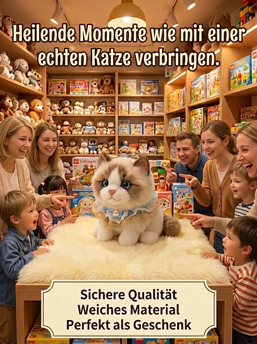 🔥 NEU: KI-Katze mit echtem Fell! Ragdoll-Katzen Plüschtier | 💖 24/7 Gesellschaft – nie wieder einsam! | ✅ Kein Katzenklo, kein Stress!