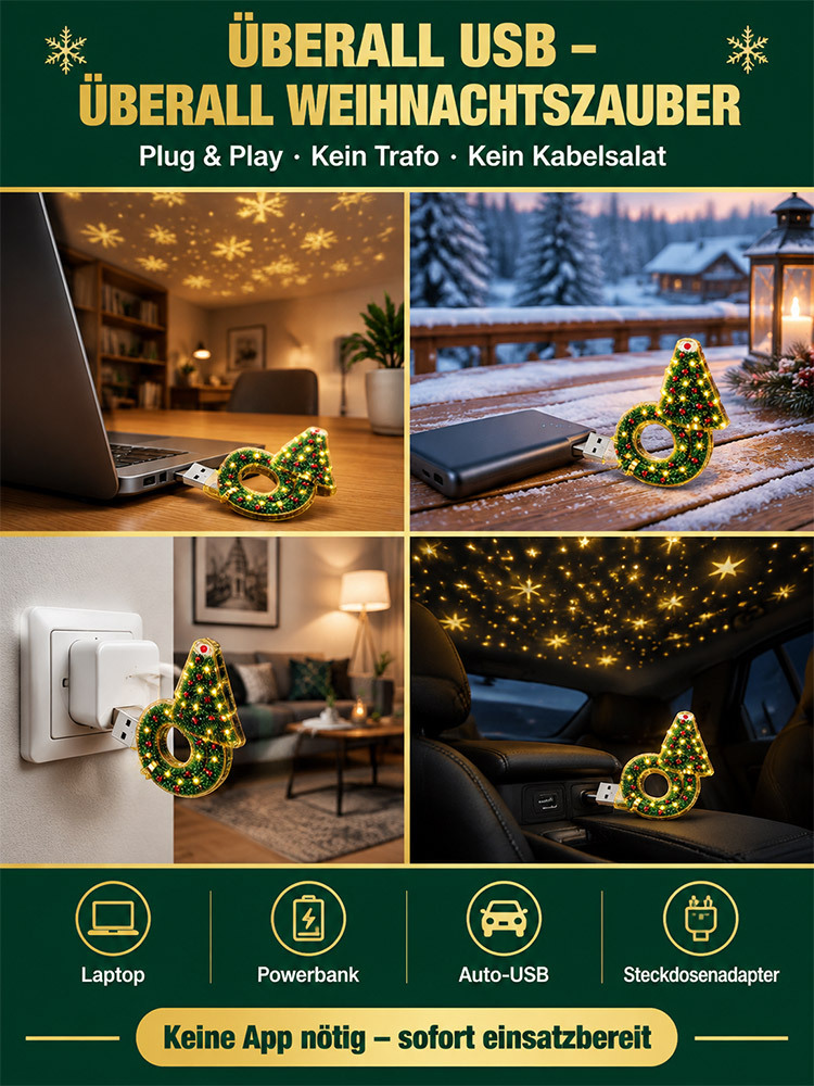 Neueste USB-Weihnachtsprojektionslampe ⚡ Verwandelt jeden Raum sofort ohne Bohren oder Kabelchaos.
