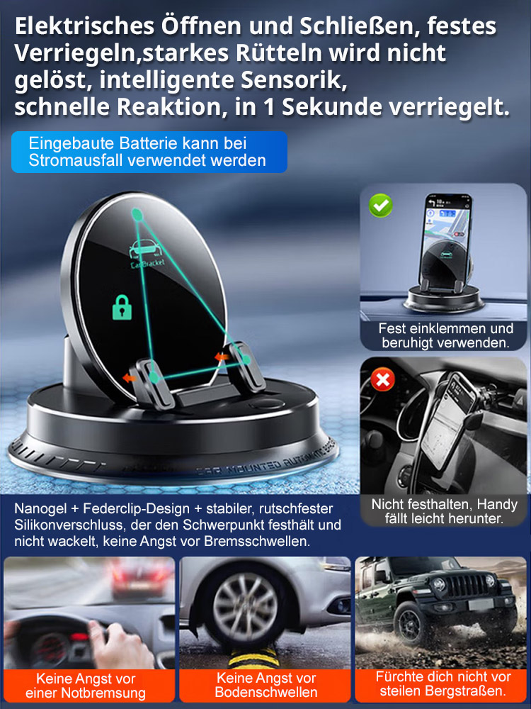 400% Schnelleres Laden [AI Intelligent Sensing – 1 Sekunde fixiert] Multifunktionaler Handyhalter