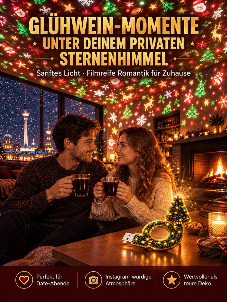 Neueste USB-Weihnachtsprojektionslampe ⚡ Verwandelt jeden Raum sofort ohne Bohren oder Kabelchaos.