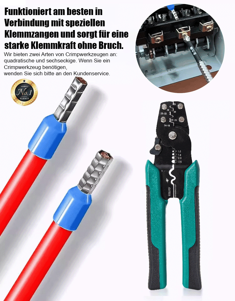 Alles in einer Box – für jede Anwendung【800 Stück】Kaufen Sie Kabelschuhe, erhalten Sie eine Zange gratis