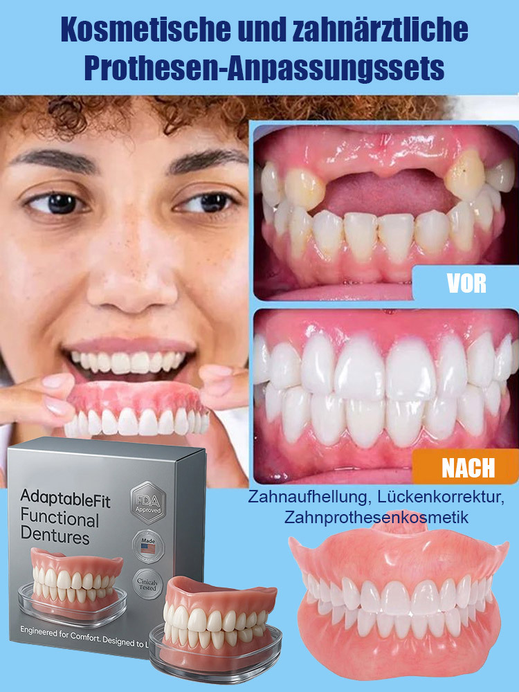 Kein Klebstoff erforderlich, Installation in 1 Sekunde. Bequemer Prothesen-Satz für optimale Gesichtsstütze, empfohlen von Experten