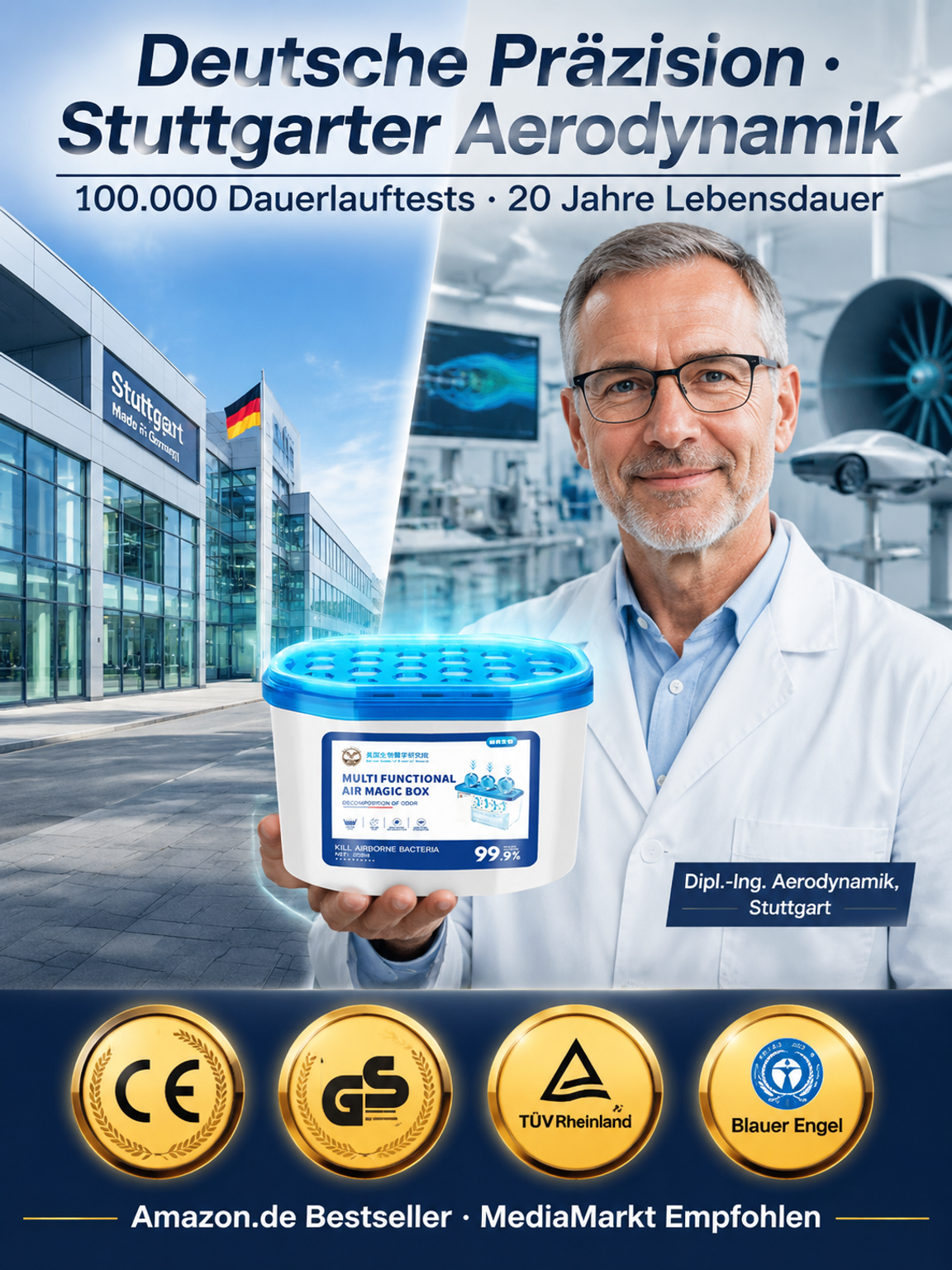 💨 Der revolutionäre Luftreiniger ohne Stromkosten & ohne Filterwechsel | Saugt Staub, Tierhaare und Allergene aus jeder Ecke