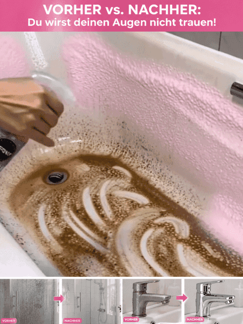 In 10 Sekunden strahlend sauber – Ganz ohne Schrubben! Multifunktionaler Badezimmer-Kalkreiniger-Spray