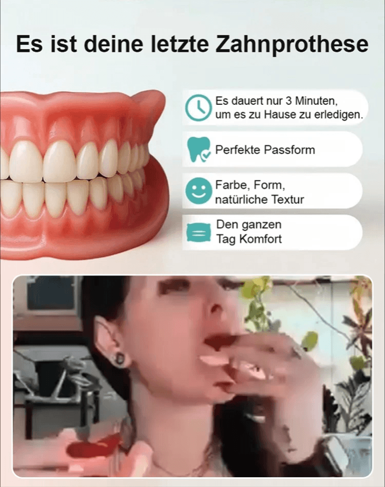 👍Für alle Zahntypen geeignet! Perfekte Passform in nur 1 Minuten. Zahnersatz-Veredelungsset für schöne Zähne