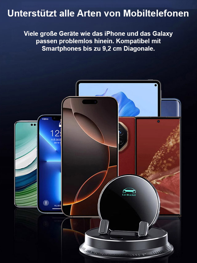 400% Schnelleres Laden [AI Intelligent Sensing – 1 Sekunde fixiert] Multifunktionaler Handyhalter