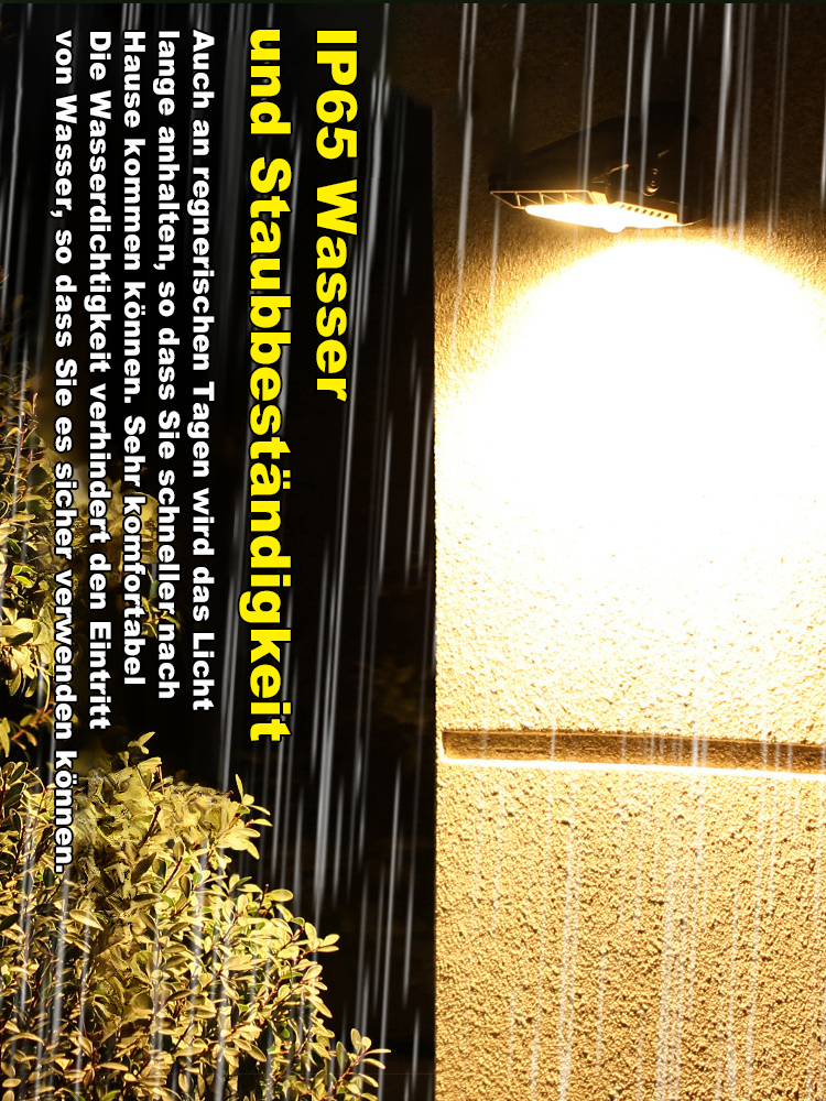 【Ganzjährig Gratis Licht】Solarbetriebene Sensor-Außenklemmlampe