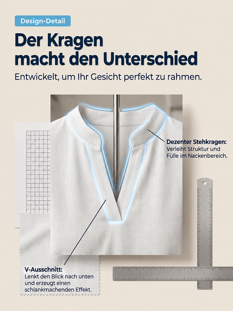 Atmungsaktiver reinfarbiger V-Kragen Leisure Kurzarm丨Optisch 5 Kilo schlanker in Sekunden