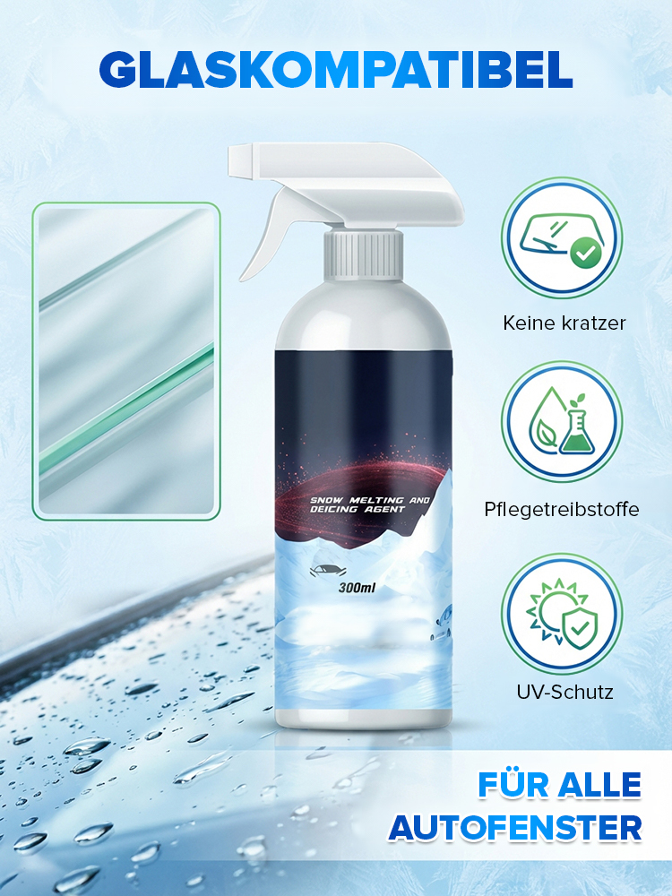 Eis weg in 3 Sekunden – Ohne Kratzen, Ohne Warten! Autoschnee- und Eisentferner-Spray. Wirksam bis zu −45 °C!