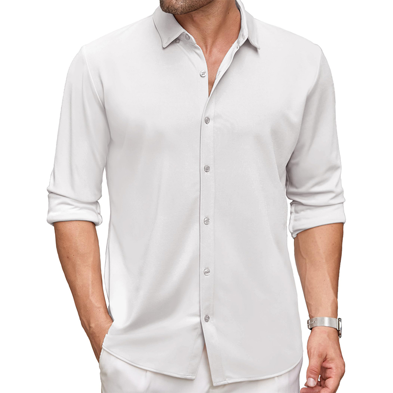 Men's Long Sleeve Anti-Wrinkle Button Down Casual Fall Shirt