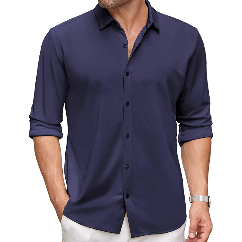 Men's Long Sleeve Anti-Wrinkle Button Down Casual Fall Shirt
