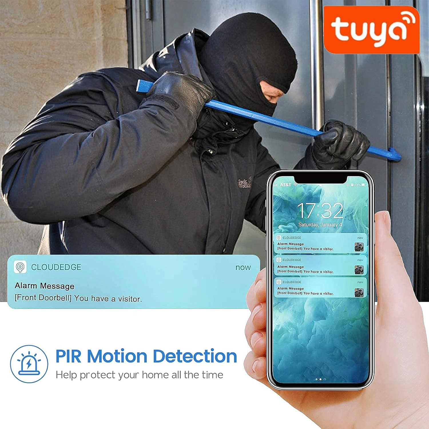 Intelligente kabellose 2K-HD-Türklingel (unterstützt Alexa, Google)