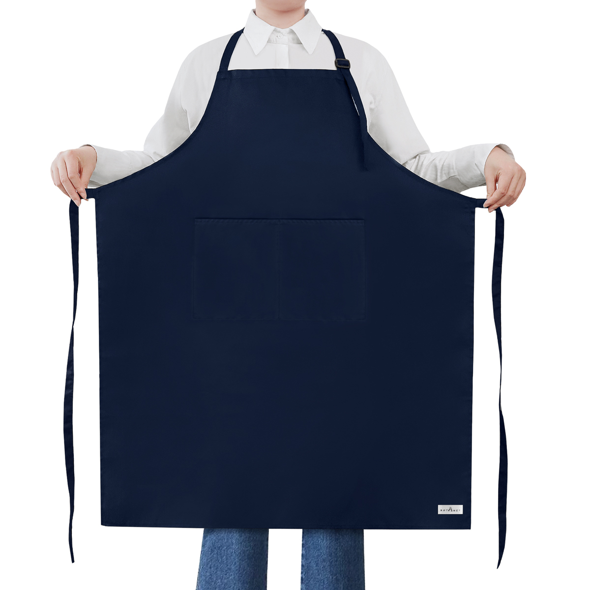 Rotanet Men's and Women's Extra Large Adjustable Water & Oil Resistant Cooking Kitchen Chef Bib Apron with 2 Pockets