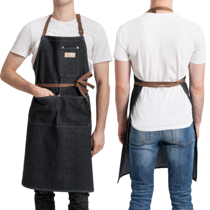 Rotanet Men's and Women's Durable Denim Woodworking Kitchen Work Apron with 3 Pockets