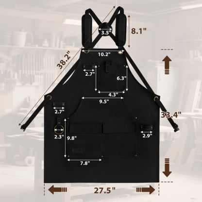 Rotanet Men's Waterproof Canvas Multi-Function Woodworking Apron with Tool Pockets