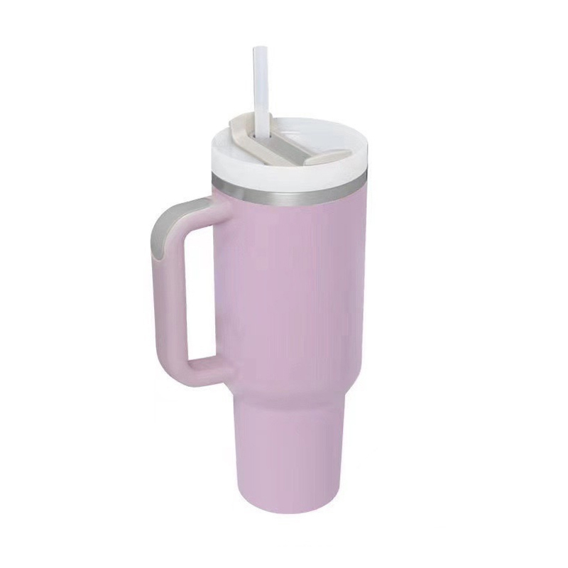 Große, auslaufsichere Vakuum-Edelstahl-Isolier-Strohhalm-Tasse.