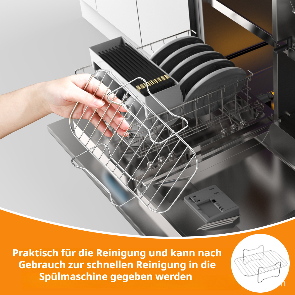Multifunktionales Zubehör für die Fritteuse EdelstahlDämpfeatz für Doppelkocher GrillZubehörSet