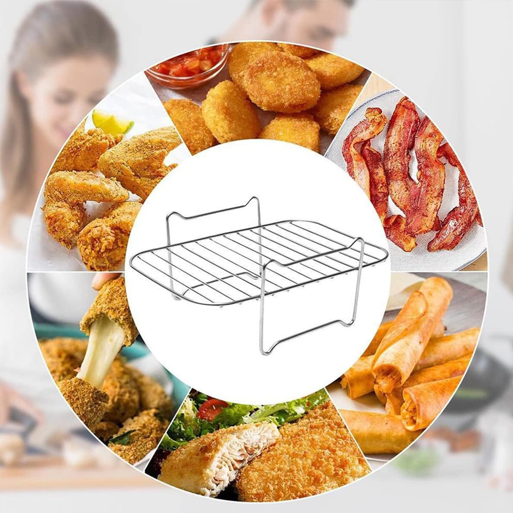 Multifunktionales Zubehör für die Fritteuse EdelstahlDämpfeatz für Doppelkocher GrillZubehörSet