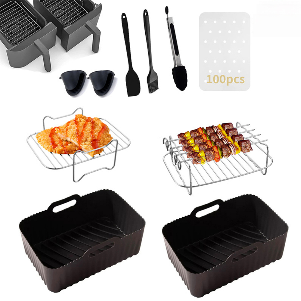Multifunktionales Zubehör für die Fritteuse EdelstahlDämpfeatz für Doppelkocher GrillZubehörSet