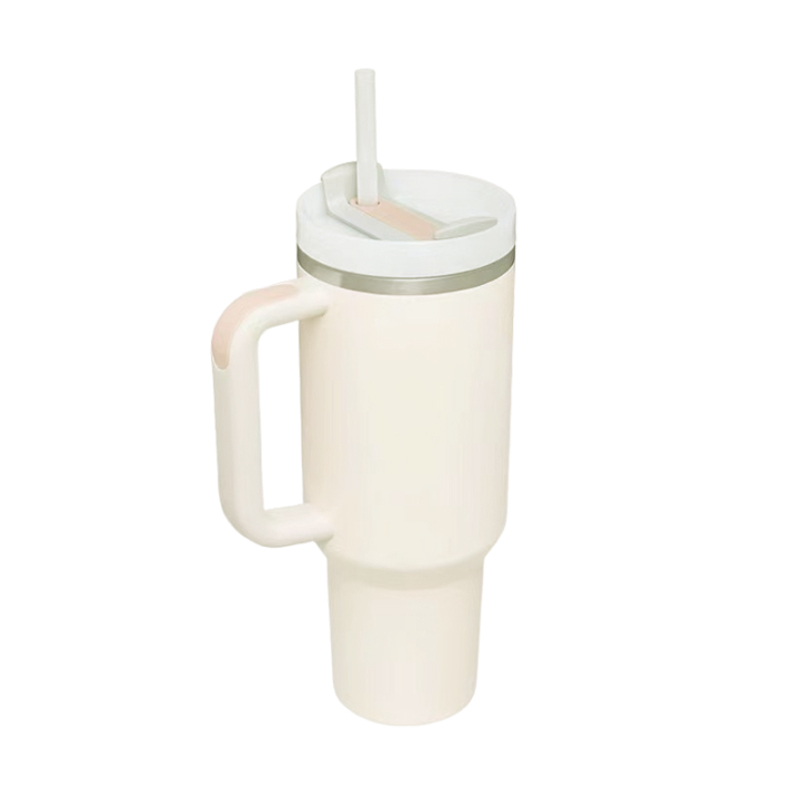 Große, auslaufsichere Vakuum-Edelstahl-Isolier-Strohhalm-Tasse.
