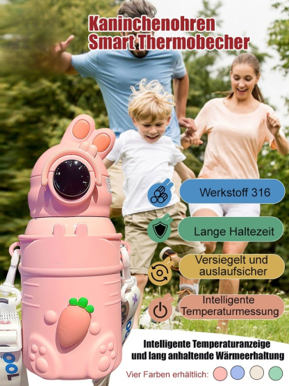Intelligente Temperaturanzeige】Net rote Karotte Kaninchen Wassertasse