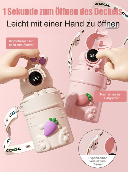 Intelligente Temperaturanzeige】Net rote Karotte Kaninchen Wassertasse