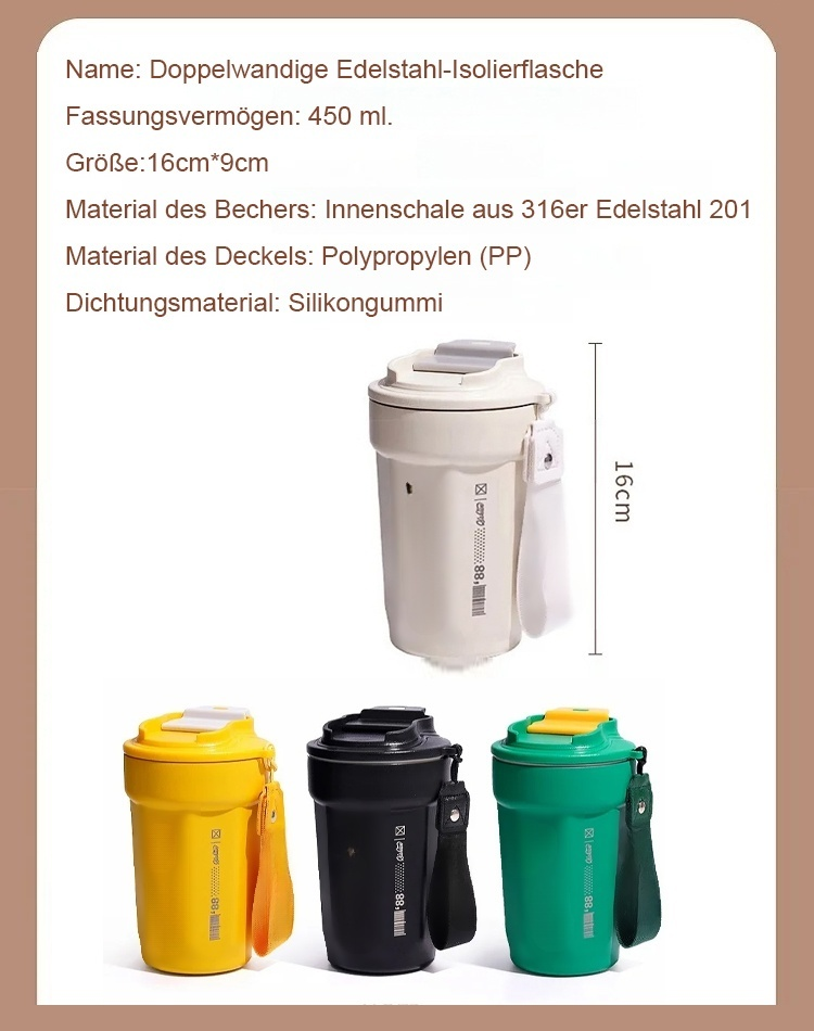 Doppelwandige Edelstahl-Isolierflasche
