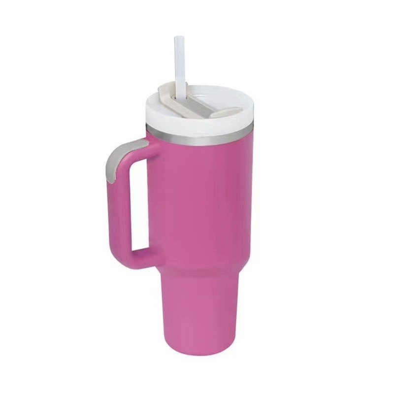 Große, auslaufsichere Vakuum-Edelstahl-Isolier-Strohhalm-Tasse.