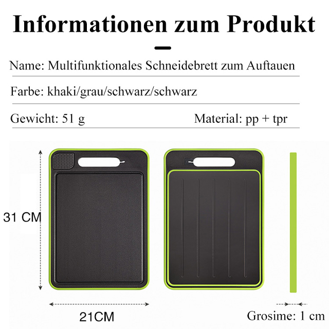 Multifunktionales Auftauen Schneidebrett