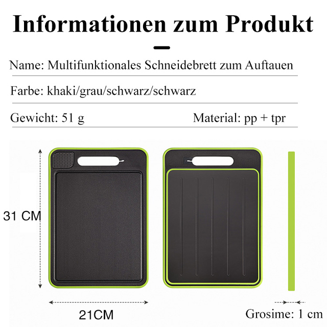 Multifunktionales Auftauen Schneidebrett