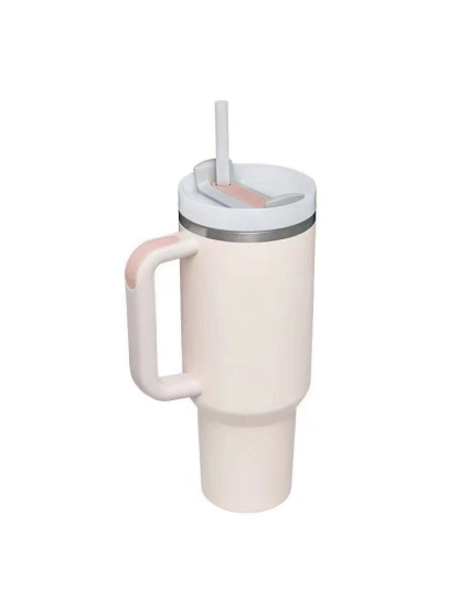 Große, auslaufsichere Vakuum-Edelstahl-Isolier-Strohhalm-Tasse.