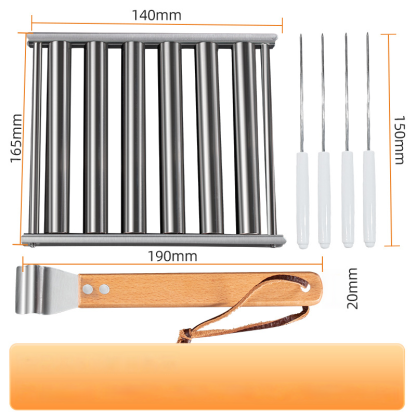 Edelstahlrollender Hot Dog Grill mit abnehmbarem Holzgriff
