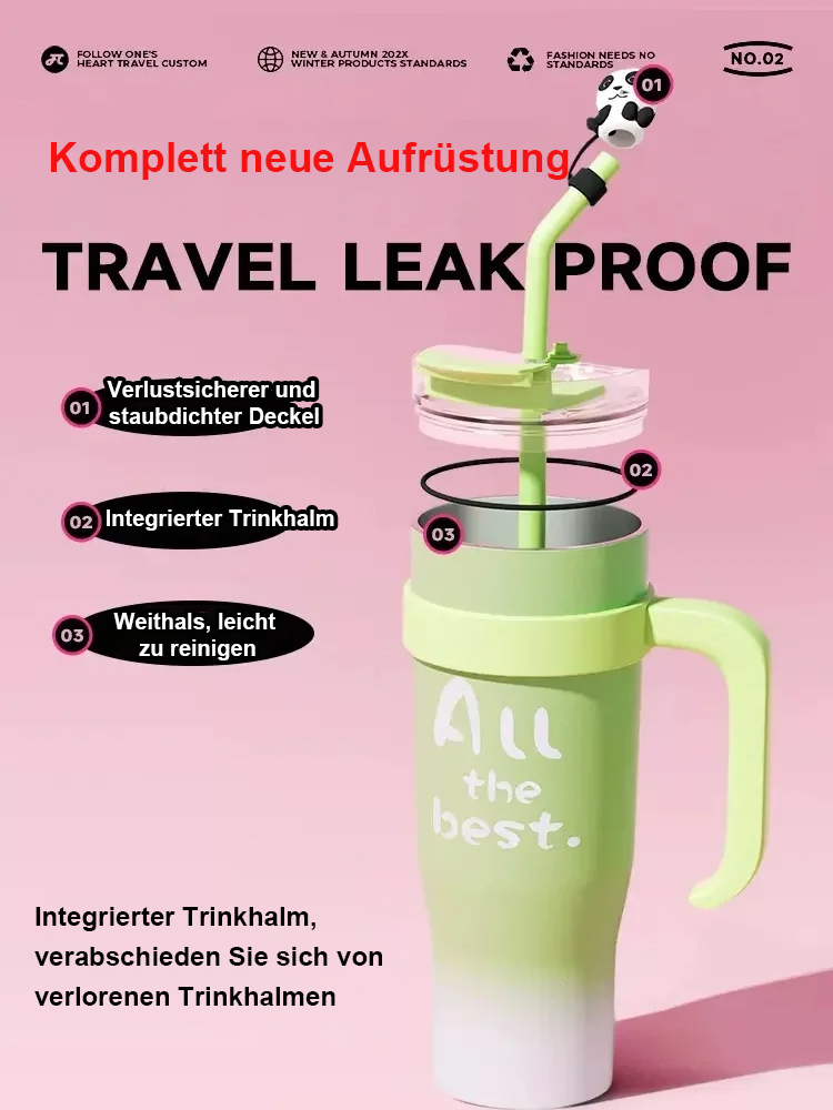 Großer Eisbarbecher mit Deckel und Strohhalm