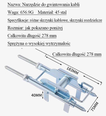 Narzędzie pomocnicze do gwintowania kabli
