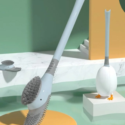 2 w 1 Silikonowa szczotka toaletowa do montażu na ścianie