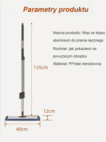 Mop płaski tęczowy ze stopu aluminium