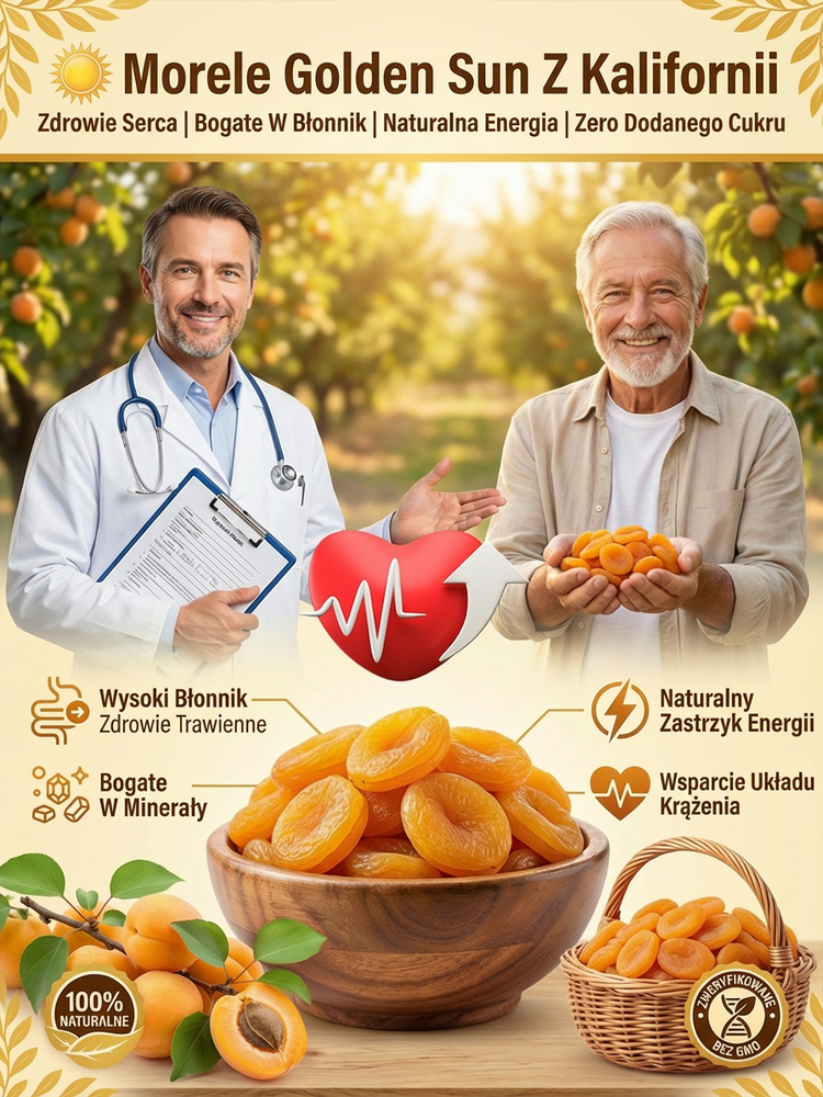 【17 kg owoców w 1 kg paczce】Kalifornijskie słońce zamknięte w torebce. 72h powolnego suszenia – soczyste i miękkie 🍑Druga torba kosztuje 20 zł!