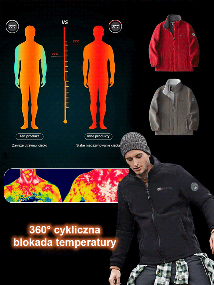【Norweska marka premium outdoorowa】Kurtka polarowa dwustronna ✨99% kaszmiru✨ Ocena ciepła do -20°C